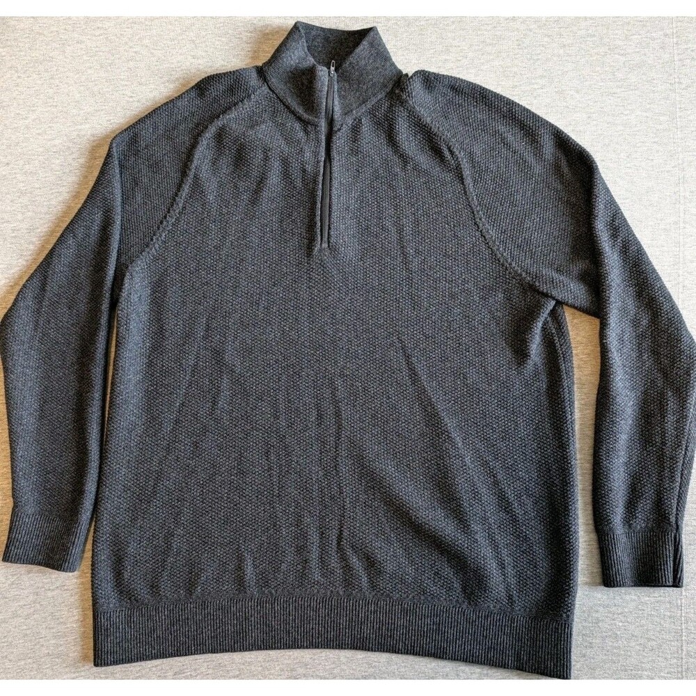 Lululemon Textured Knit Half Zip Sweater Mens Size XL Grey Pullover LM3DOGS